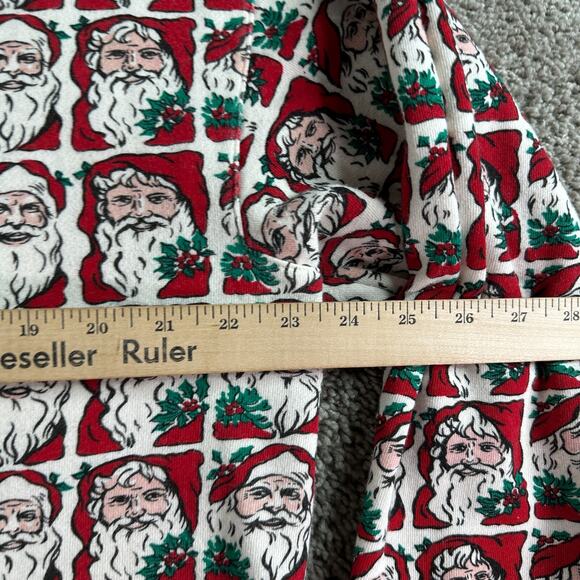 VINTAGE Cambridge Christmas Sweater Womens M Santa Claus AOP Mock Neck Ugly 90s - Picture 11 of 12